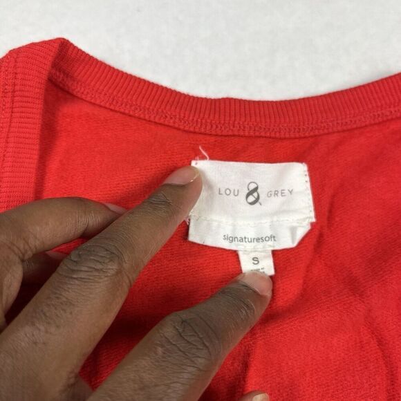 Lou & Grey Signature Soft Knit Muscle Tank Top Red Shirt Short Sleeve Size SMALL - Picture 4 of 10